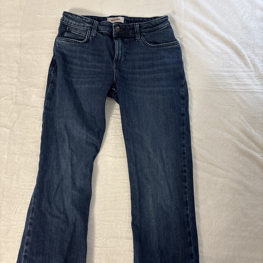 Wrangler Womens Jeans Size 12 Medium Bootcut Stretch Dark Wash 32 Inseam